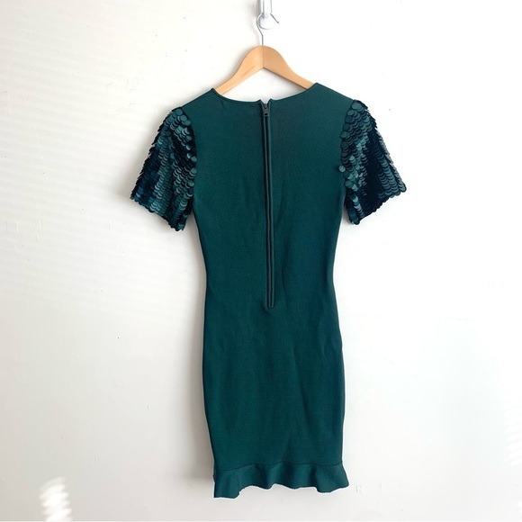 Sachin + Babi Emerald Green Sequin Bodycon Ribbed Dress - Picture 7 of 7